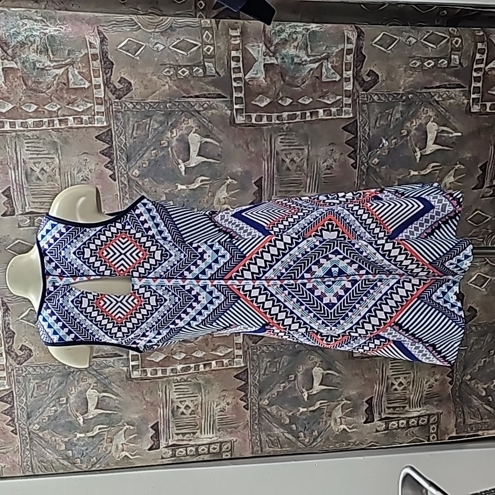 My Michelle sleeveless stretch pull over Aztec design A-line dress XL - Picture 11 of 11